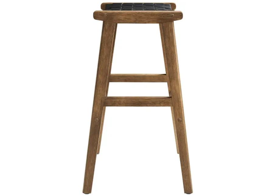 Saoirse Faux Leather Wood Bar Stool - Set of 2