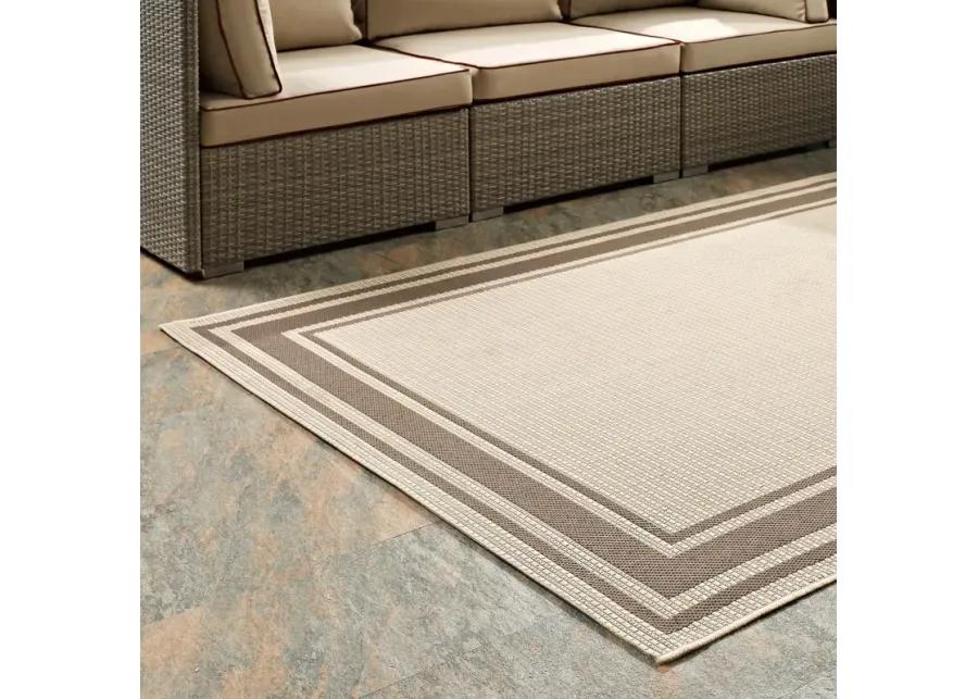 Rim Solid Border 8x10 Indoor and Outdoor Area Rug