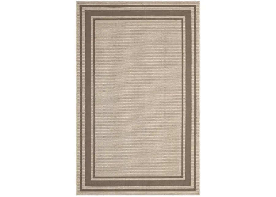 Rim Solid Border 8x10 Indoor and Outdoor Area Rug