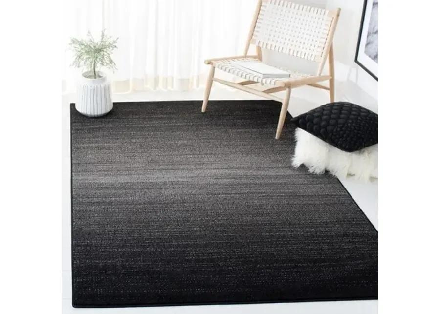 ADIRONDACK Contemporary Light Grey / Black 5'-1" X 7'-6" Powerloomed Rug