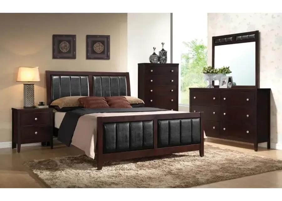 Carlton Queen Upholstered Bed Cappuccino and Black