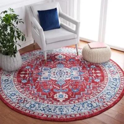 Brentwood 851 Red / Beige 6'-7" X 6'-7" Round Round Powerloomed Rug