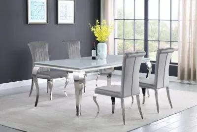 Betty Upholstered Side Chairs Grey and Chrome (Set of 4)