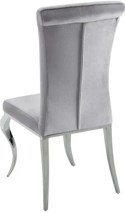 Betty Upholstered Side Chairs Grey and Chrome (Set of 4)