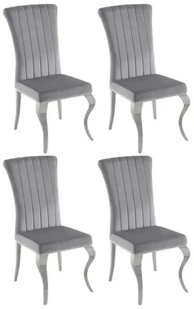 Betty Upholstered Side Chairs Grey and Chrome (Set of 4)