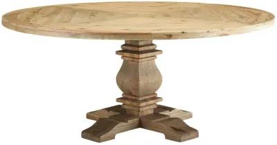 Column 71" Round Pine Wood Dining Table