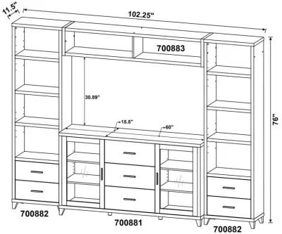 Lewes 4-piece Entertainment Center Cappuccino