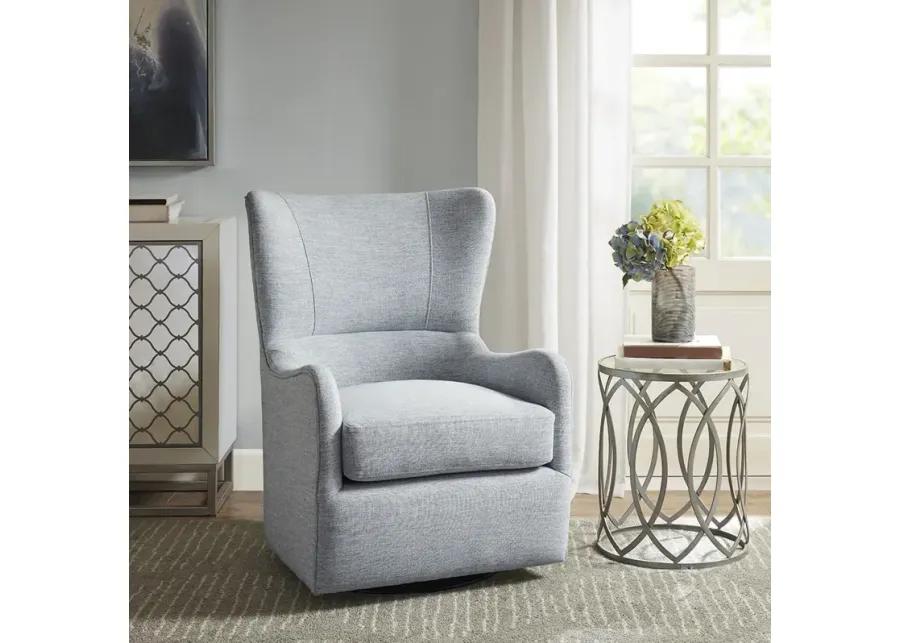 Madison Park Arianna Light Blue Swivel Glider Chair