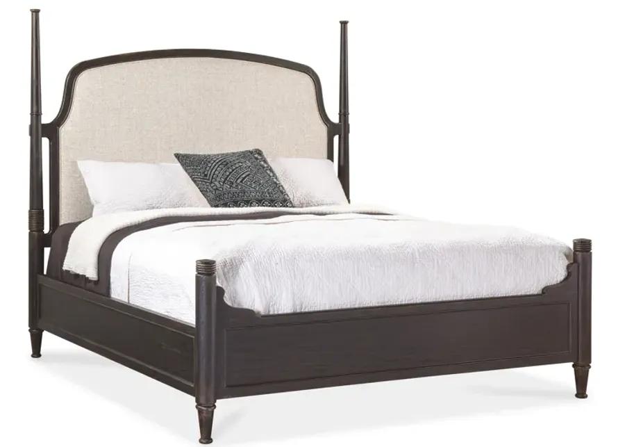 Americana California King Upholstered Poster Bed