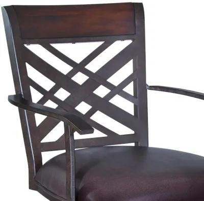 Tahiti  26" Arm Barstool in Auburn Bay finish with Brown Pu upholstery