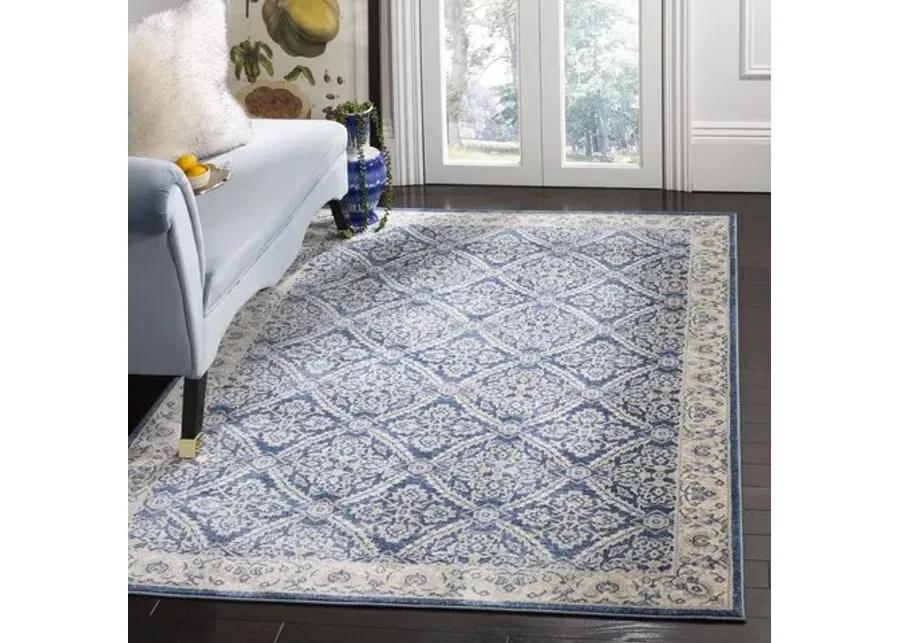 Brentwood 863 Navy / Creme 10' X 13' Oversized Rectangle Powerloomed Rug