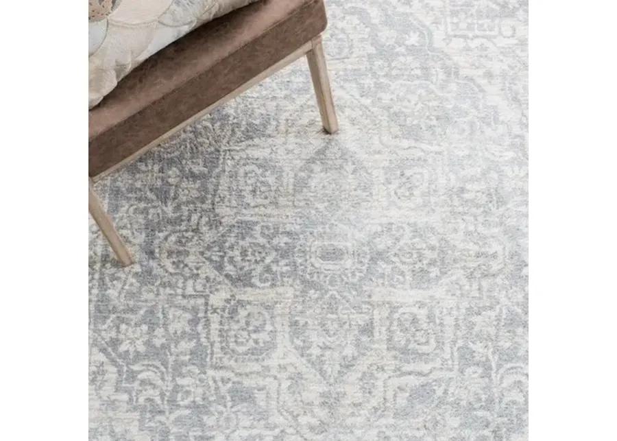 Brentwood 832 Light Grey / Ivory 2' X 16' Runner Powerloomed Rug