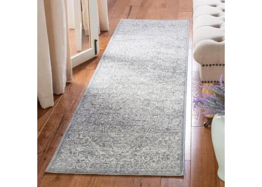 Brentwood 832 Light Grey / Ivory 2' X 16' Runner Powerloomed Rug