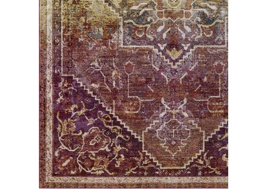 Success Kaede Transitional Distressed Vintage Floral Persian Medallion 5x8 Area Rug