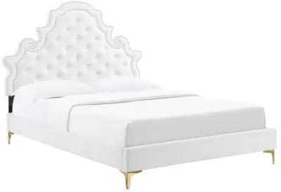 Gwyneth Tufted Performance Velvet Twin Platform Bed