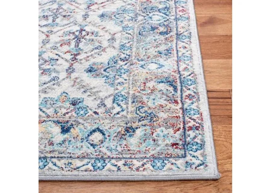 Brentwood 869 Ivory / Blue 4' X 6' Small Rectangle Powerloomed Rug