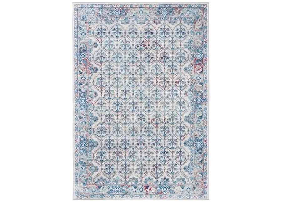 Brentwood 869 Ivory / Blue 4' X 6' Small Rectangle Powerloomed Rug