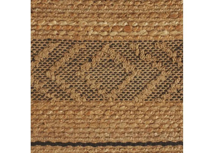 Earl Tan/ Black Geometric Farmhouse Organic Jute Indoor Area Rug 5' x 7'9"