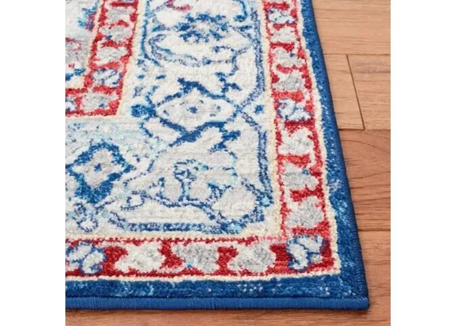 Brentwood 851 Beige / Red 5'-3" X 7'-6" Medium Rectangle Powerloomed Rug