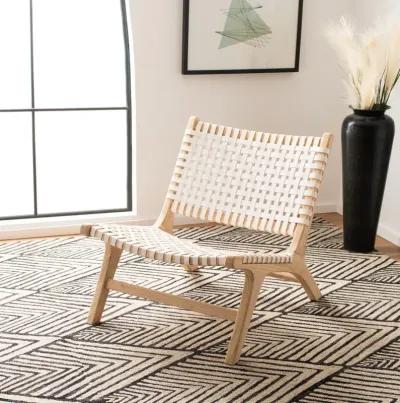 Luna Leather Woven Accent Chair