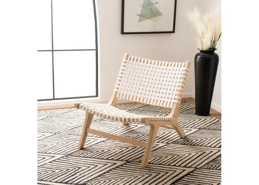 Luna Leather Woven Accent Chair