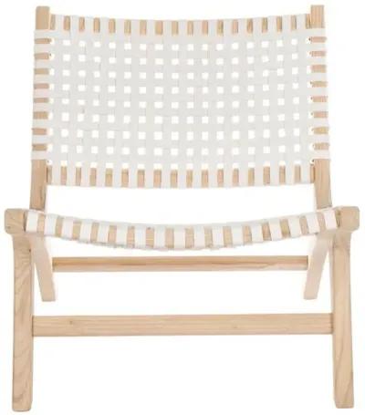 Luna Leather Woven Accent Chair