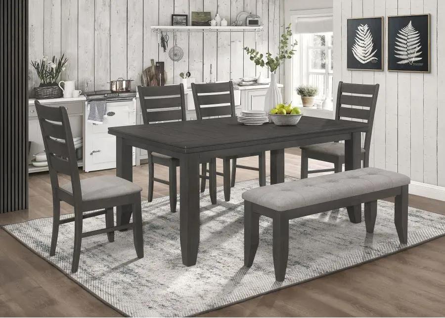 Dalila 6-piece Rectangular Dining Set Grey and Dark Grey