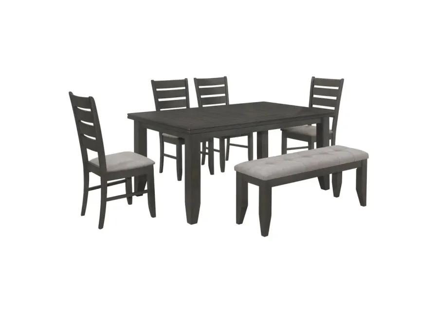 Dalila 6-piece Rectangular Dining Set Grey and Dark Grey