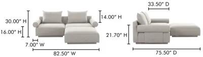 Rosello Nook Modular Sectional Light Grey