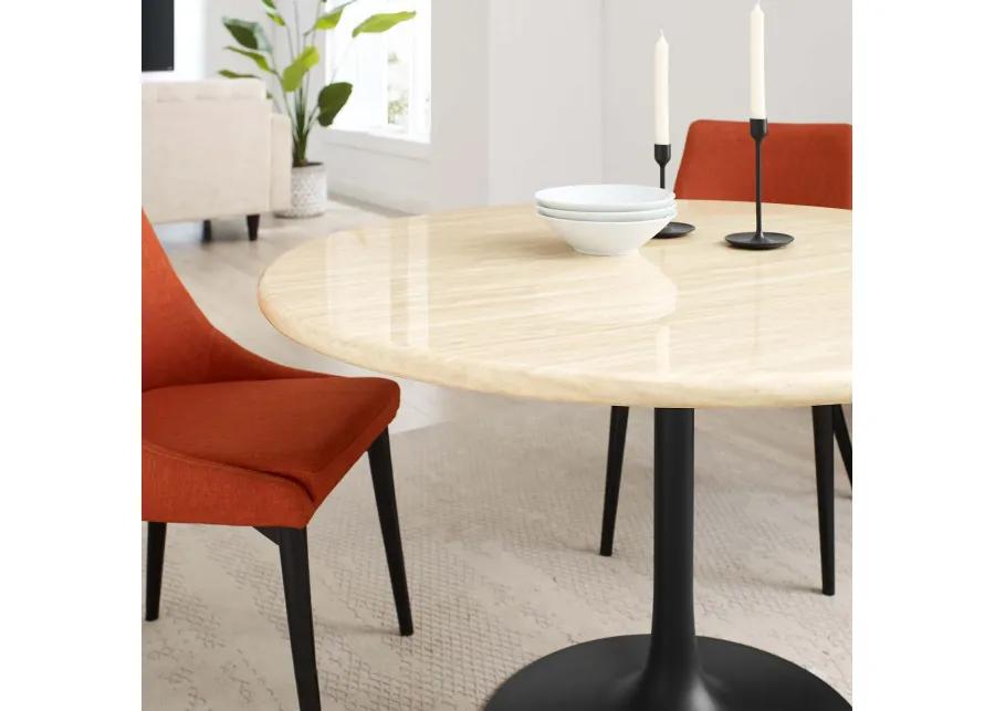 Lippa 48" Round Artificial Travertine  Dining Table