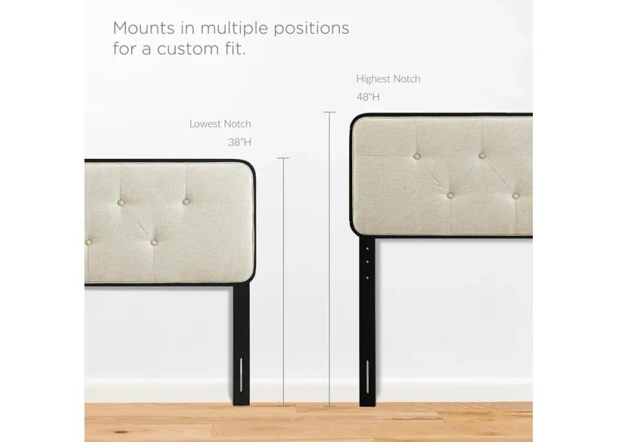 Collins Tufted Twin Fabric and Wood Headboard