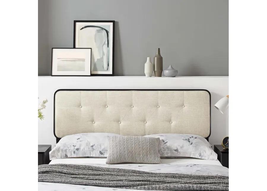 Collins Tufted Twin Fabric and Wood Headboard