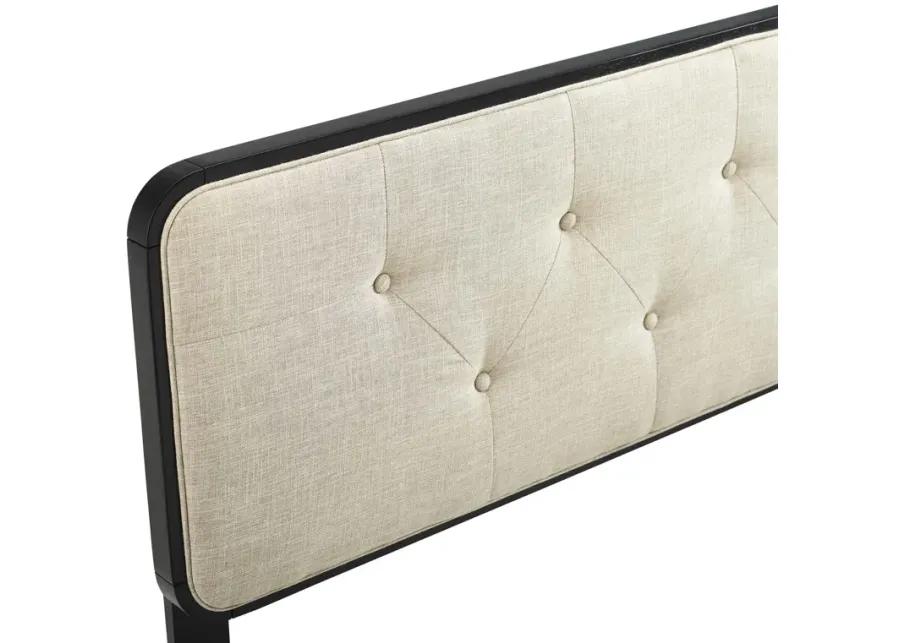 Collins Tufted Twin Fabric and Wood Headboard