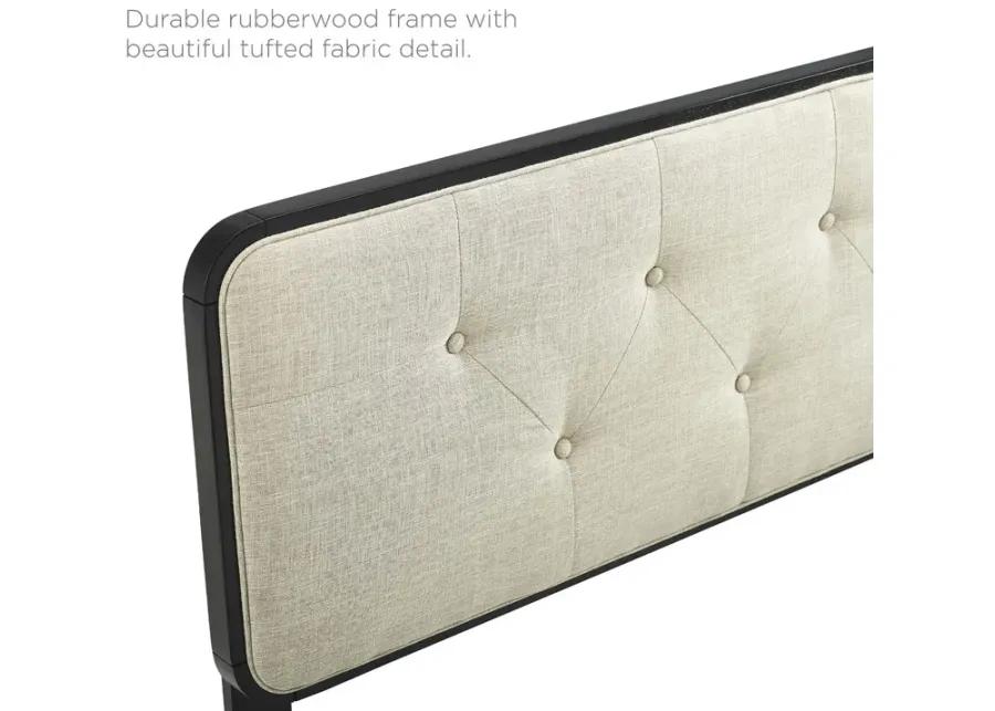 Collins Tufted Twin Fabric and Wood Headboard