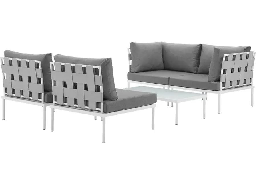 Harmony 5 Piece Outdoor Patio Aluminum Sectional Sofa Set