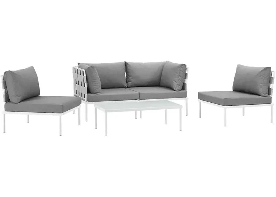 Harmony 5 Piece Outdoor Patio Aluminum Sectional Sofa Set