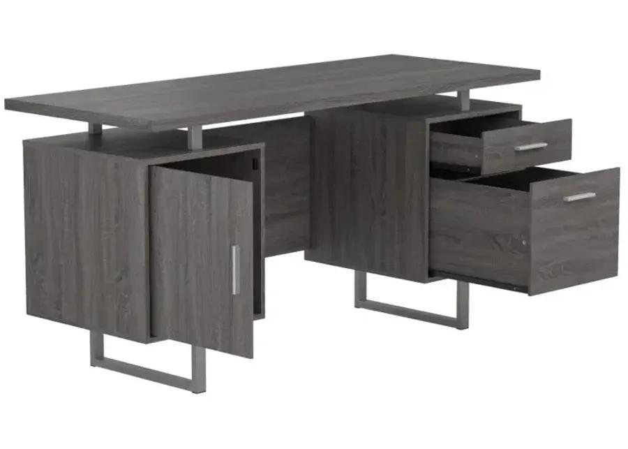 Lawtey Floating Top Office Desk Weathered Grey