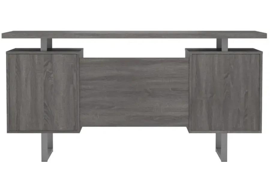 Lawtey Floating Top Office Desk Weathered Grey