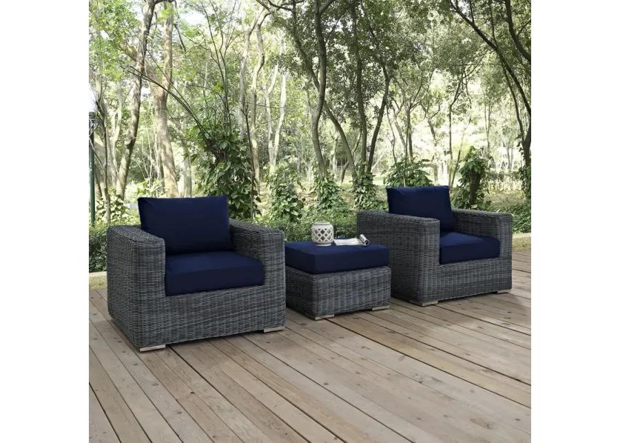 Summon 3 Piece Outdoor Patio Sunbrella® Sectional Set