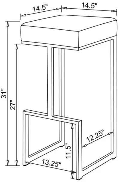 Gervase Square Bar Stool Grey and Chrome