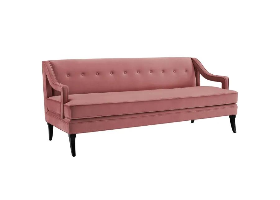 Concur Button Tufted Performance Velvet Sofa