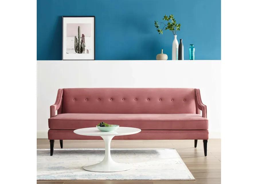 Concur Button Tufted Performance Velvet Sofa