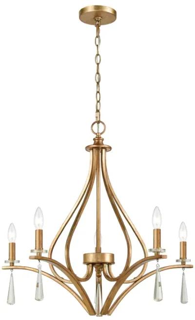 Katania 27" Wide 5-Light Chandelier - Antique Gold