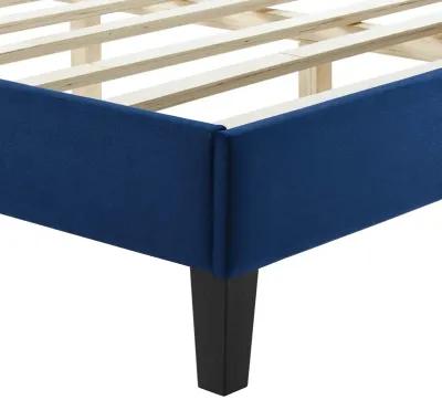 Yasmine Channel Tufted Performance Velvet Twin Platform Bed