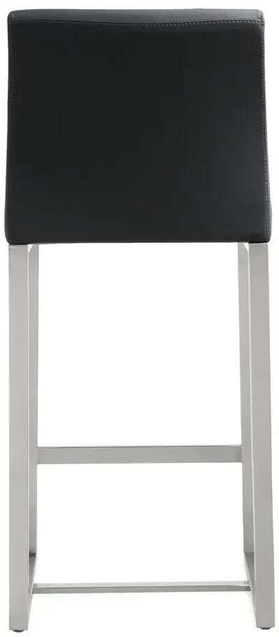 denmark black stainless steel counter stool (set of 2)