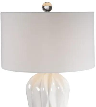 Malena Glossy White Table Lamp