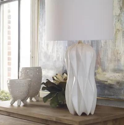 Malena Glossy White Table Lamp