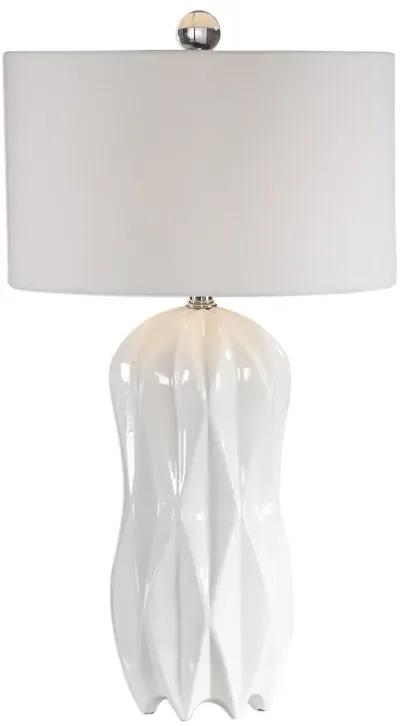 Malena Glossy White Table Lamp