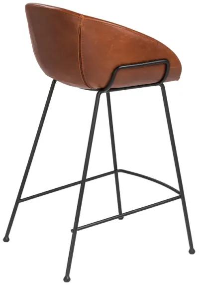 Zach-C Counter Stool in Dark Brown and Black Frame and Legs - Set of 2