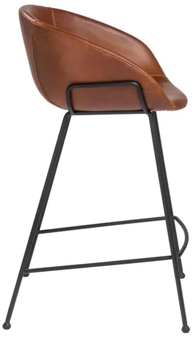 Zach-C Counter Stool in Dark Brown and Black Frame and Legs - Set of 2